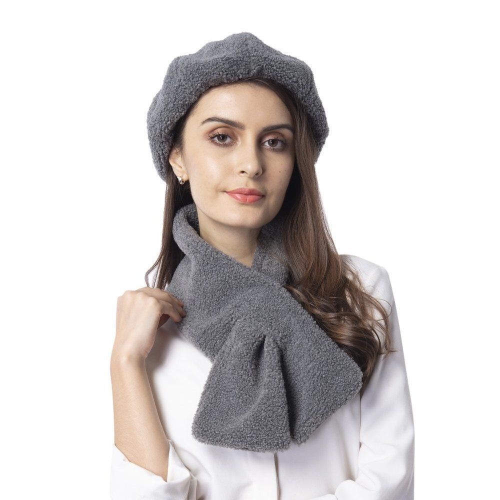 Scarf with Matching Fluffy Beret